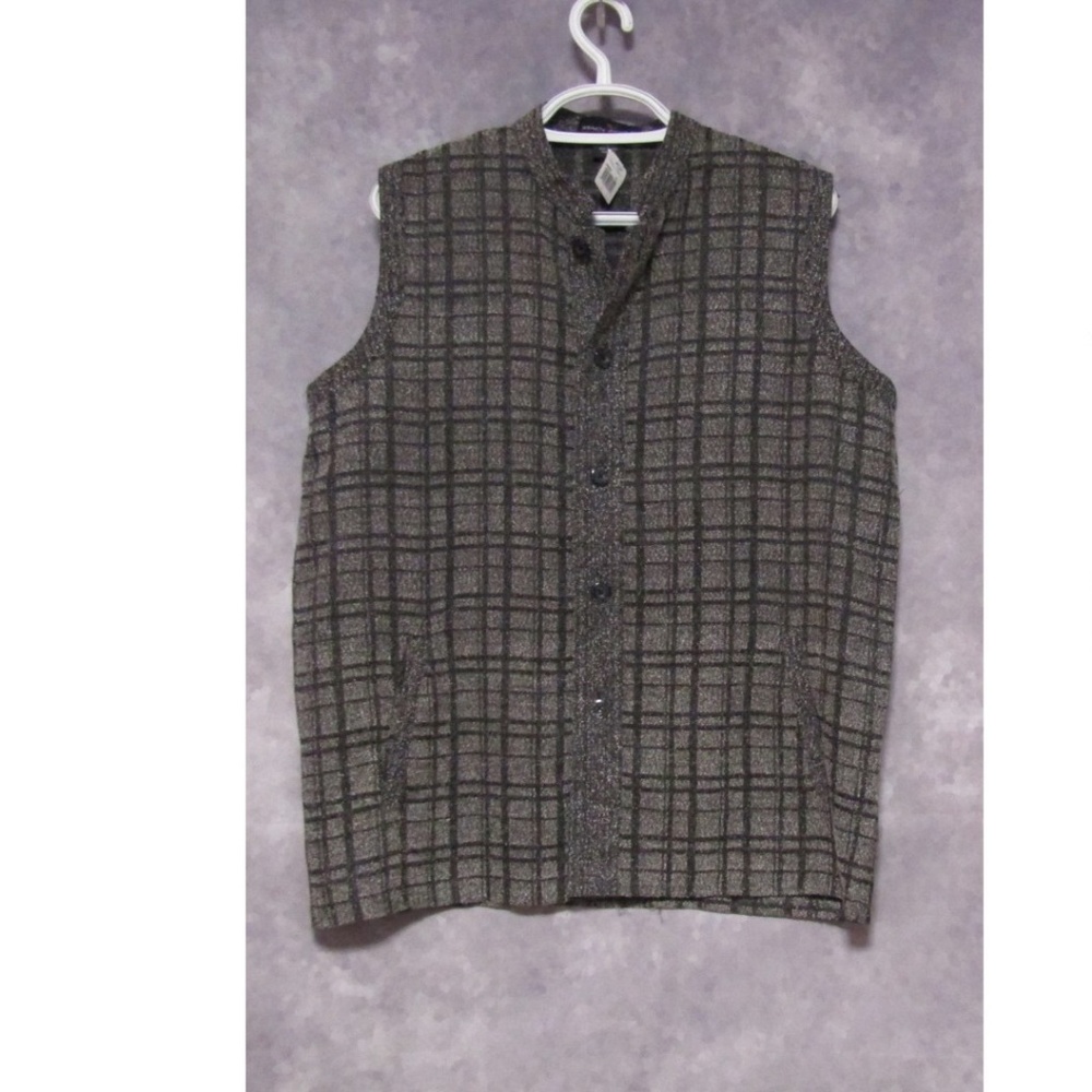 NWT Stacy Adams Gray Black Vest Size L